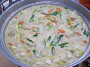 完成！　『～季節まるごと郡山～　カレー豆乳鍋』です。