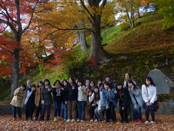 亀ヶ城跡のすばらしい紅葉